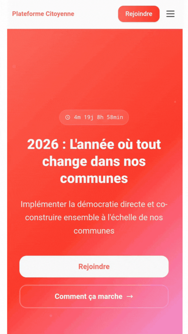 Démonstration de la plateforme